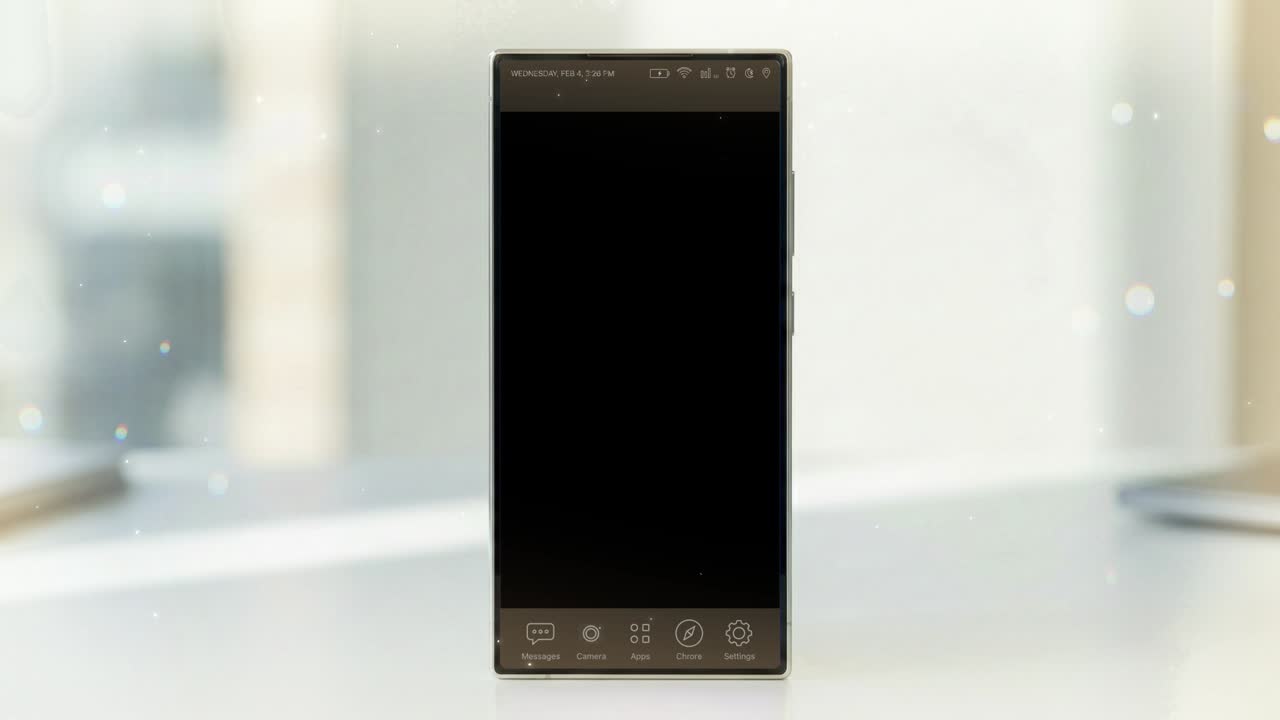 Smartphone che mostra effetti di testo animati dinamici