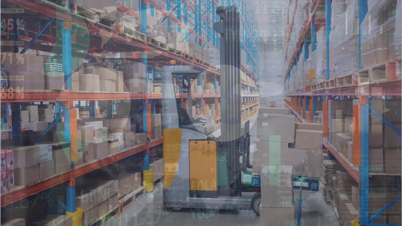 animación de gráficos financieros sobre el almacén