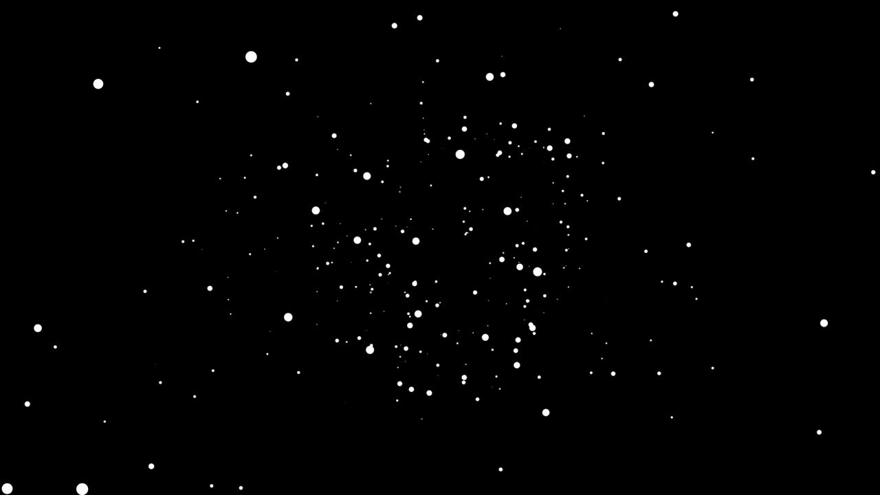 보케 인공 눈송이가 검은 바탕에 알파 채널에서 떨어지고 회전합니다.