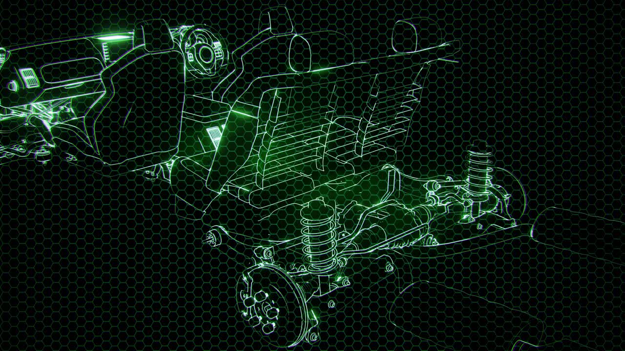 자세한 자동차 엔진 및 다른 부품