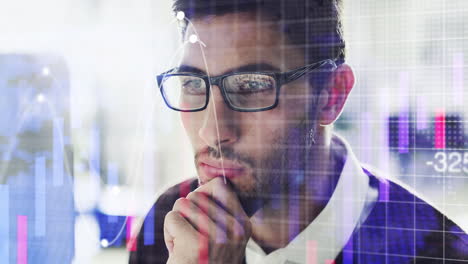 man analyzing financial data