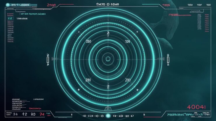 Display Heads-Up futuristico con interfaccia di scansione digitale