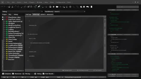 código de programación dinámico caracteres que se animan dentro del software ui
