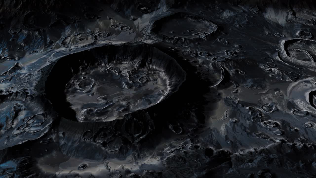 많은 크레이터가 있는 달 표면