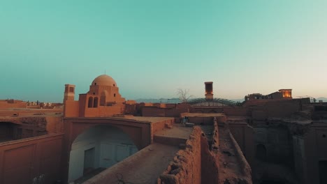 historic city of yazd rooftops panorama day to night timelapse with starry night in summer in central iran