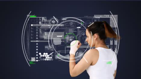 Animation-of-scopes-scanning-and-data-processing-with-woman-boxing