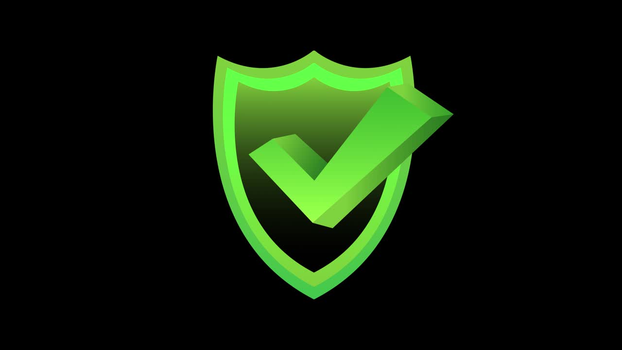 Shield animation with a tick.