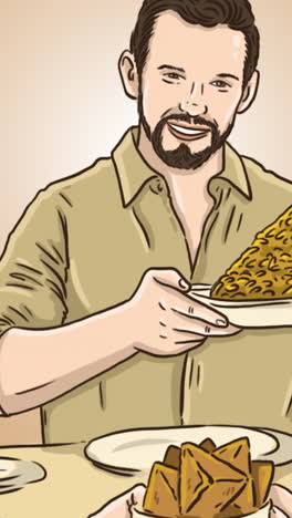 Man Serving Food