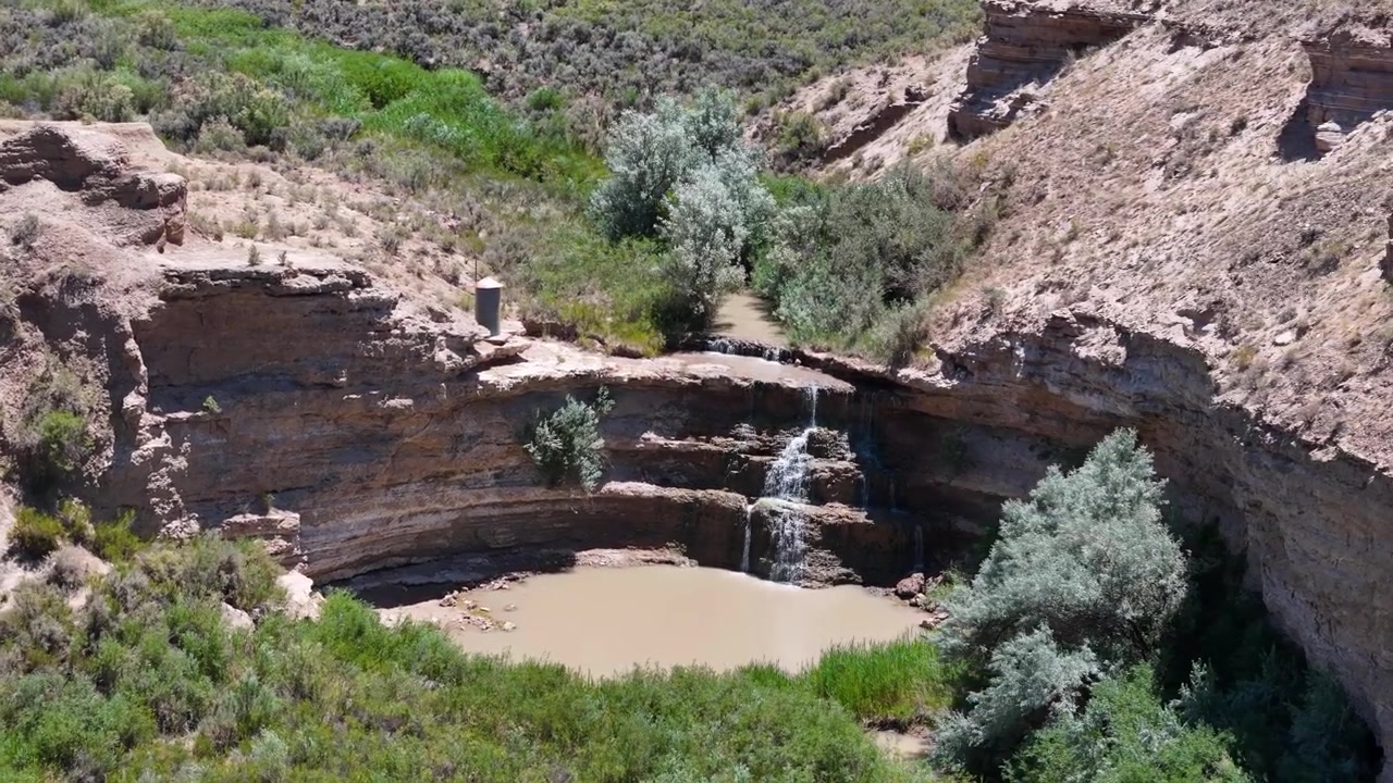 Vista Aérea das Cataratas Vermillion, Colorado, EUA, Imagem de Drone