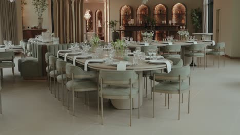 sophisticated dining space with minimalist decor and soft natural tones