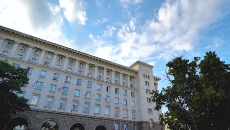 тimelapse of the building of the presidency of bulgaria in capital city sofia