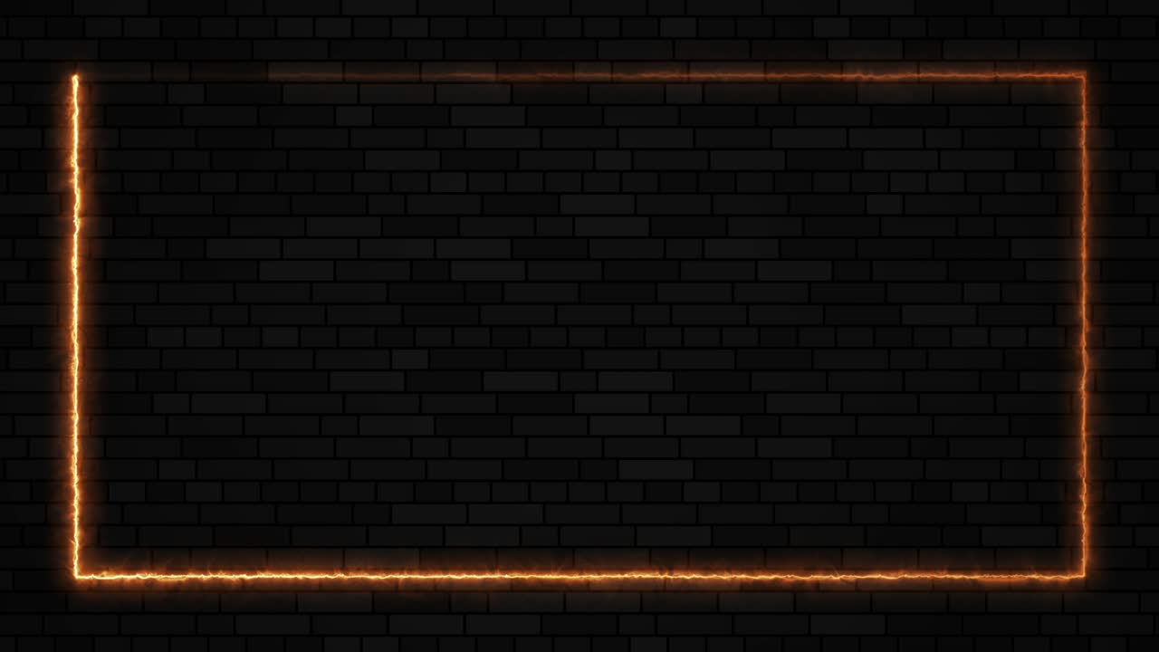 벽돌 벽에 불타는 오렌지 추상적인 무 은 직사각형 경계