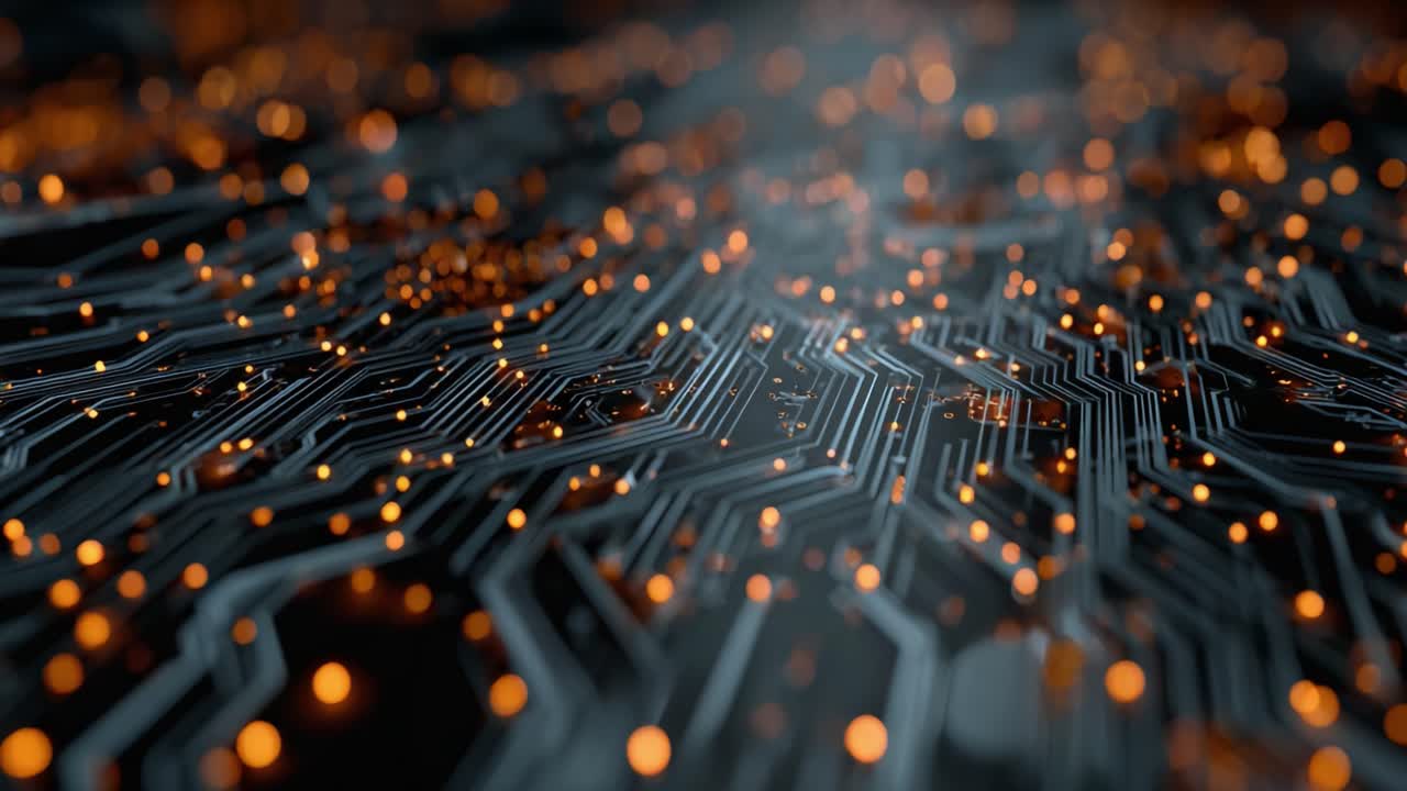 A Stunning Close-Up of a Circuit Board Revealing Intricate Patterns and Brightly Lit Connections, Showcasing the Complexity of Modern Technology and Innovation