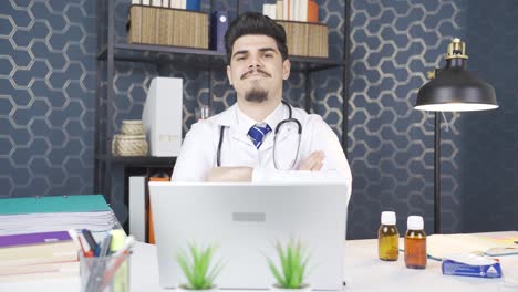 perfil de médico confiado.