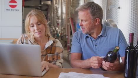 Workers-With-Laptop-Meeting-Checking-Production-Inside-Winery-With-Storage-Tanks