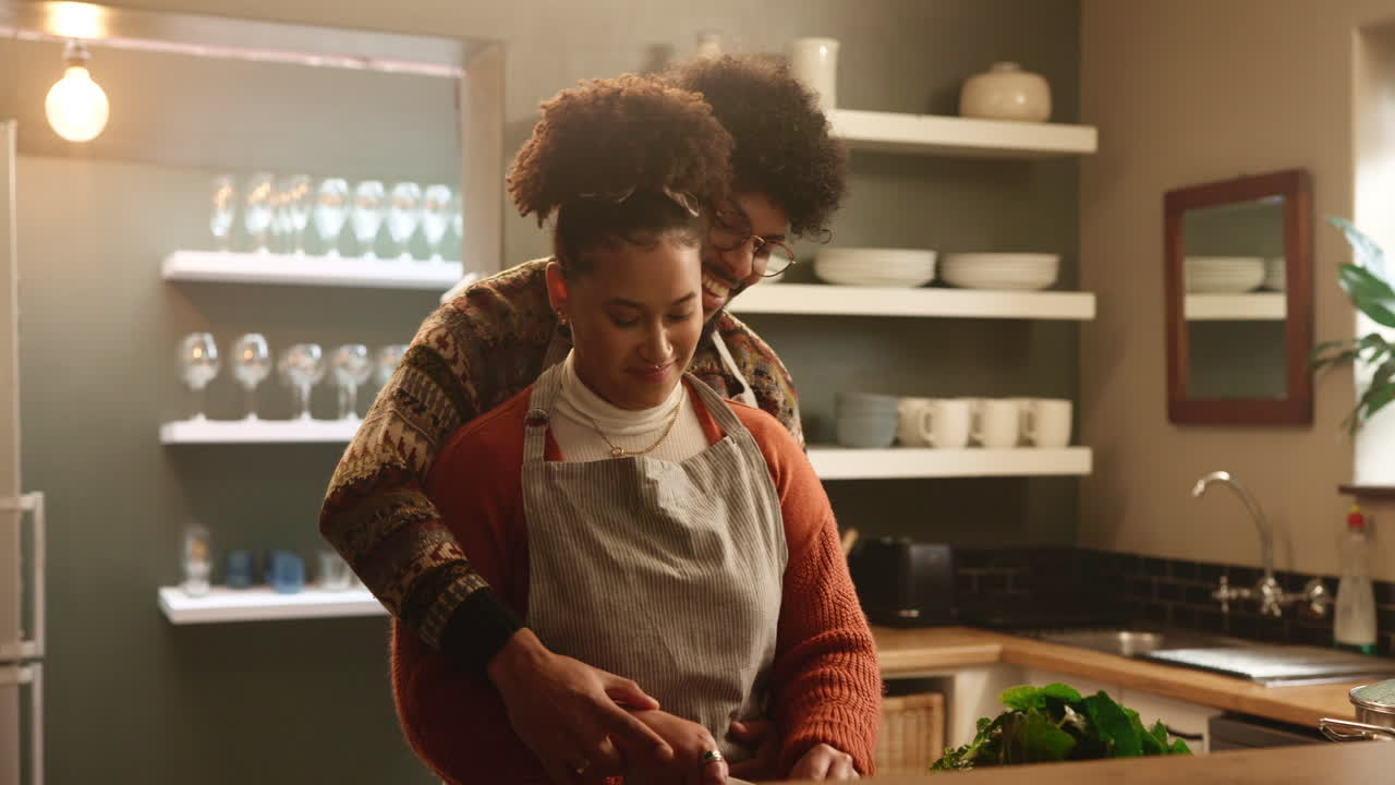 Happy Couple Cooking Together in the Kitchen