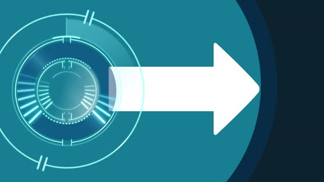 animation of scope scanning and arrow over network of connections and caucasian man