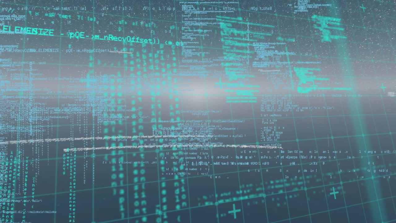 Animation of data processing over grind