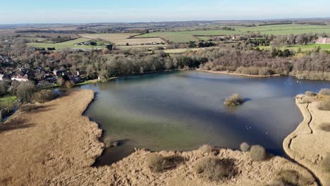 old alresford pond hampshire uk. drone,aerial