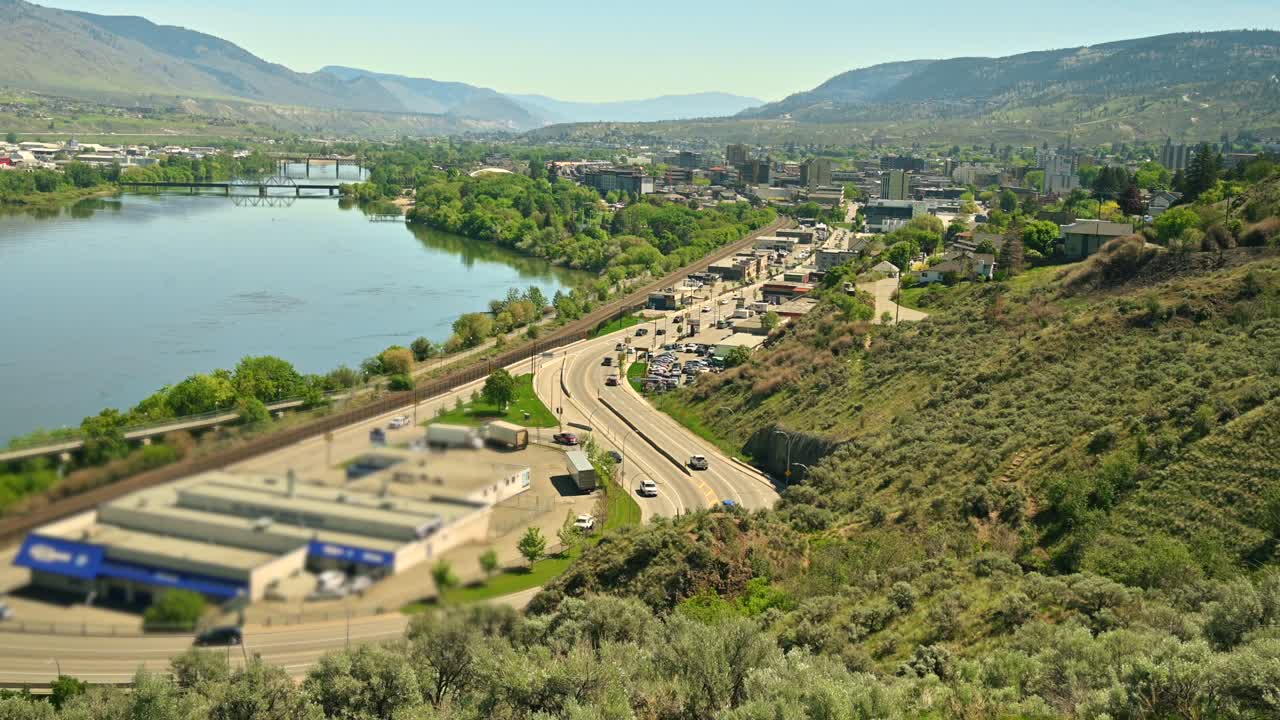 Pan Shots of Kamloops' Scenic Beauty along the Thompson