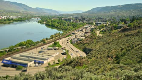 pan shots of kamloops' scenic beauty along the thompson