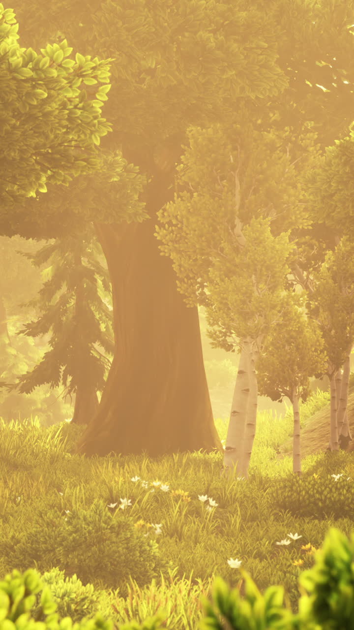 빛 이 비치는 조용 한 숲 풍경