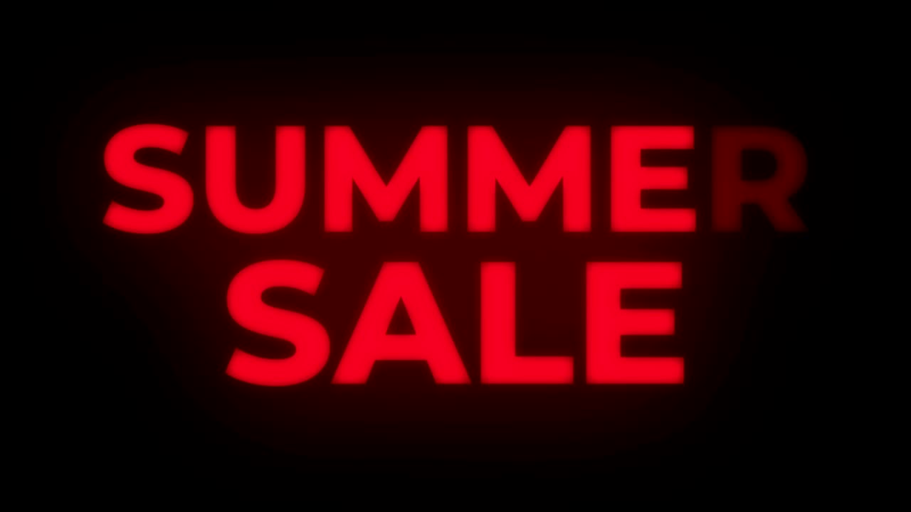 venta de verano texto parpadeante muestra bucle promocional.