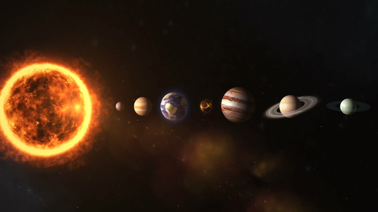 Premium stock video - Solar system with sun and planets