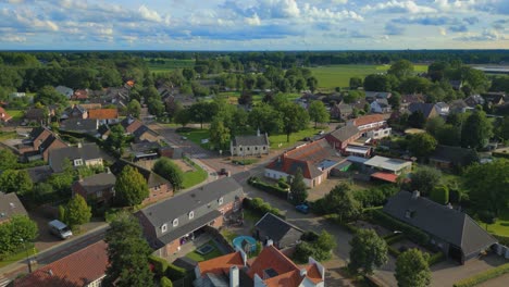 pictoresque dutch brabant village gastel in cranendonck drone establishing