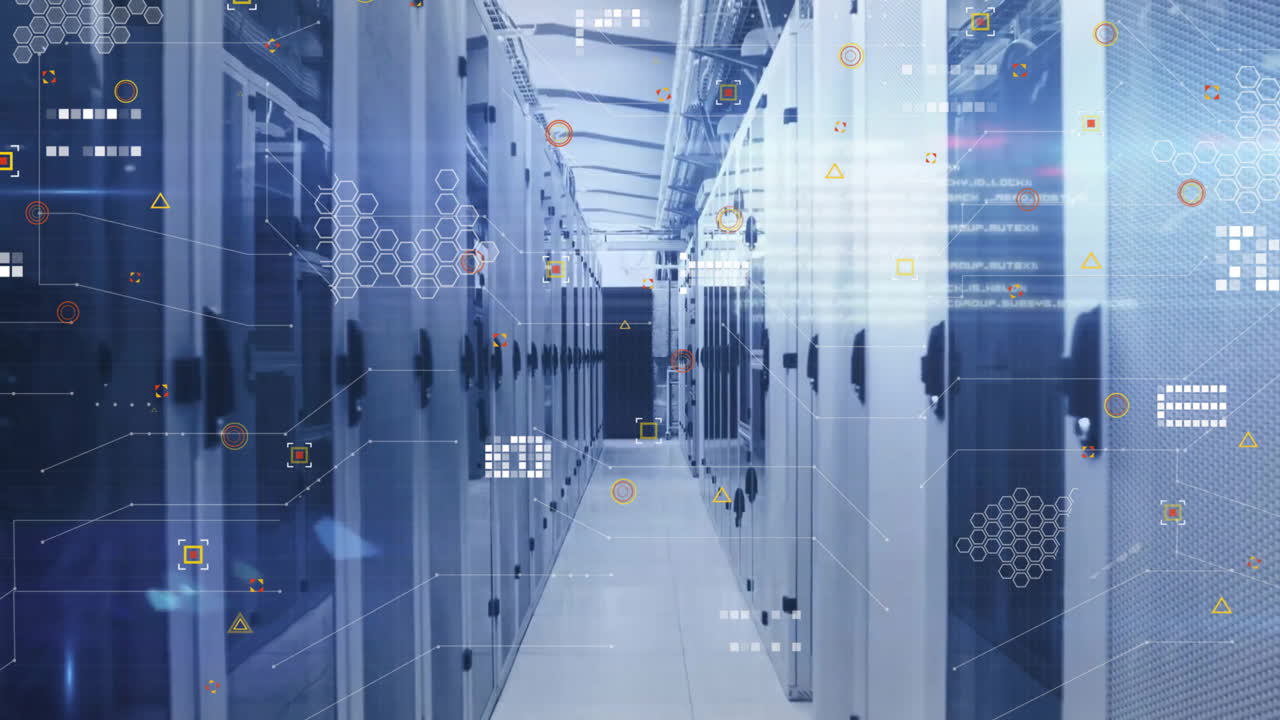 Animation of data processing over computer servers