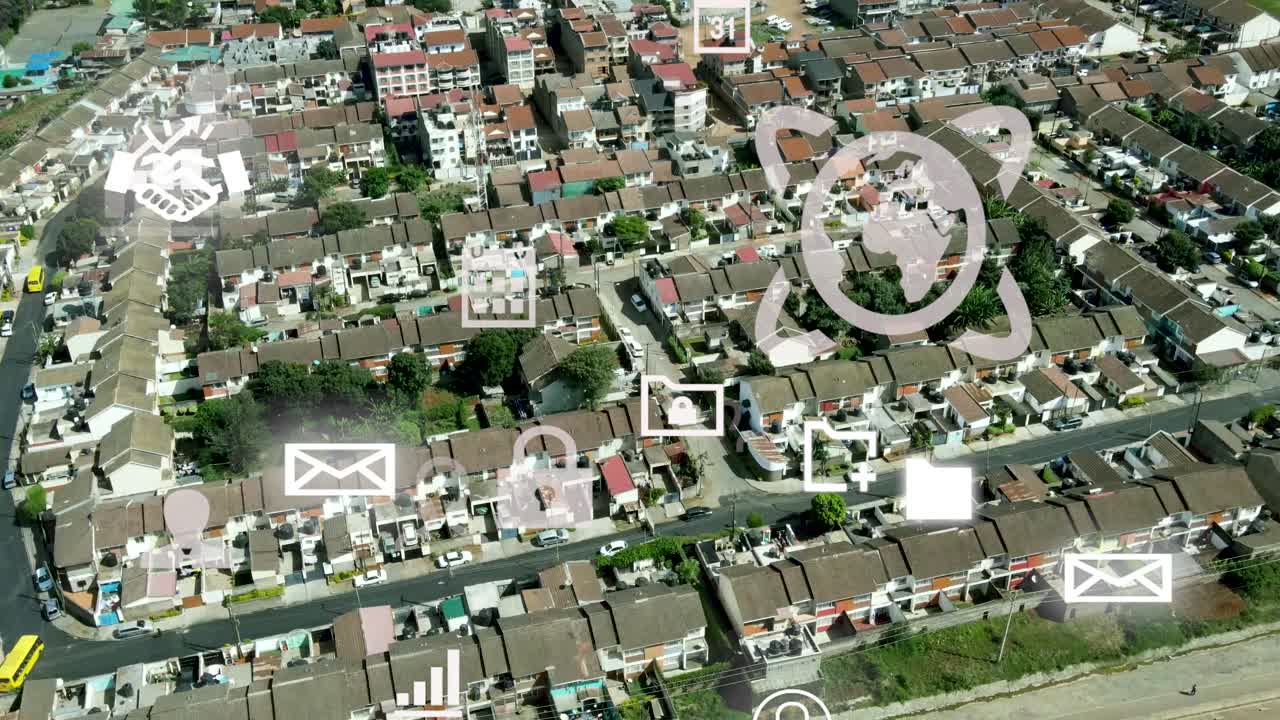 케냐 나이로비의 빈민가의 테드테크놀로지 콘셉트인 키베라 빈민가의 항공 사진