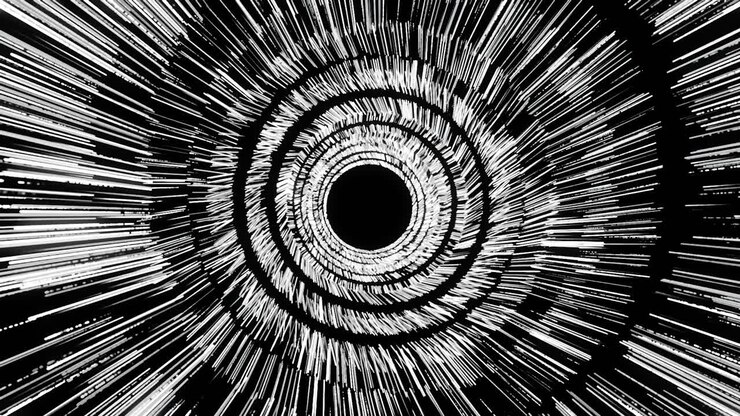 Abstract Black and White Tunnel