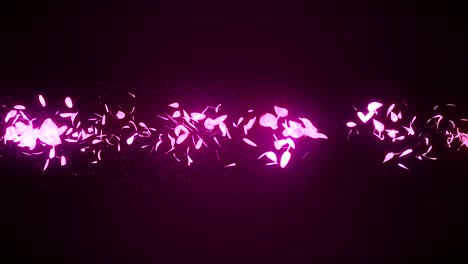 los pétalos de los cerezos en flor cayendo sobre un fondo rosado, animación de brillo en bucle,