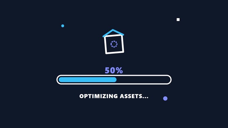 Digital Progress Bar Loading Animation with House Icon