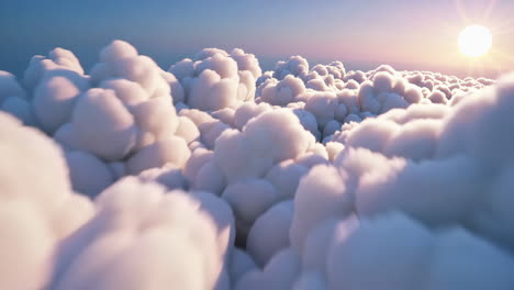 sunrise/sunset over fluffy clouds