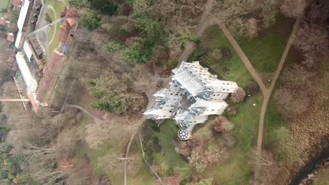 Gołuchów-Castle's-timeless-beauty-is-portrayed-in-this-vertical-drone-film-shot-in-late-autumn