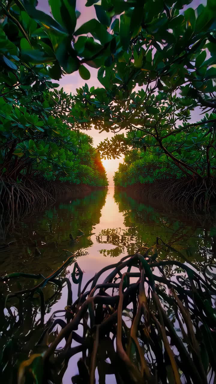 Sunrise or Sunset over Mangrove Forest