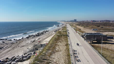 an aerial view over the beach in far rockaway, ny