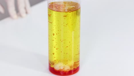 vibrant liquid interaction in a cylindrical container