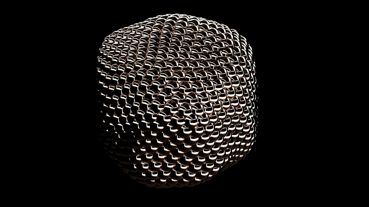 intro abstracto esfera de bola de oro objeto capaz de hacer un bucle 4k