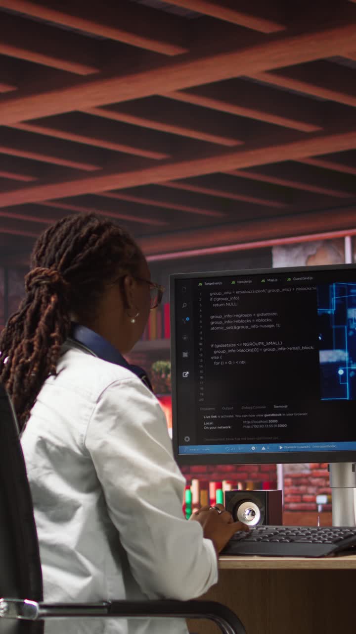 Vertical video Teleworking programmer using computer for artificial intelligence computing