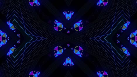 abstract neon geometric kaleidoscope visuals