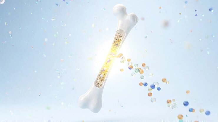 Visualizzazione medica di tessuto osseo e via nervosa