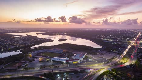 majestic and cinematic aerial time lapse over reynosa, an border city in the northern part of the state of tamaulipas, in mexico