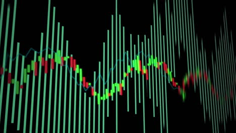 animación del procesamiento de datos estadísticos contra un fondo negro
