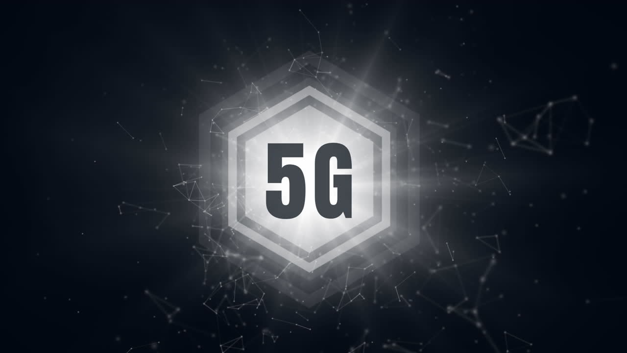 Network connection on black and bright backdrop