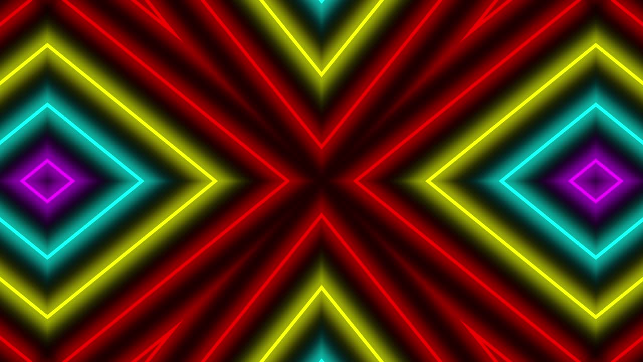 Motion graphics: animazione di illuminazione con motivo geometrico al neon