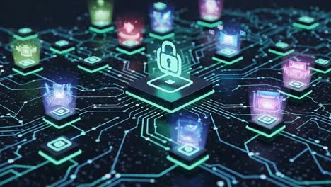 exploring digital security: a visualization of cyber protection mechanisms within a network of encrypted connections and data interactions