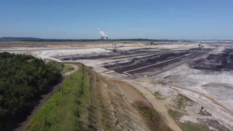 hambach opencast lignite mine in the rhenish lignite mining area near düren in germany with weisweiler powerplant in the background