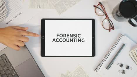 forensic accounting displaying on a tablet screen